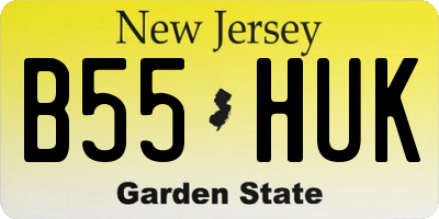 NJ license plate B55HUK