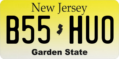 NJ license plate B55HUO