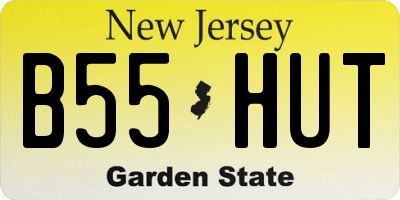 NJ license plate B55HUT