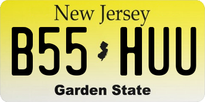 NJ license plate B55HUU
