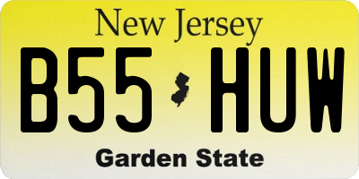 NJ license plate B55HUW