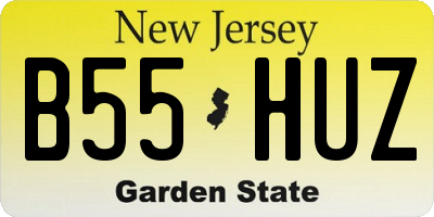 NJ license plate B55HUZ