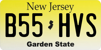 NJ license plate B55HVS