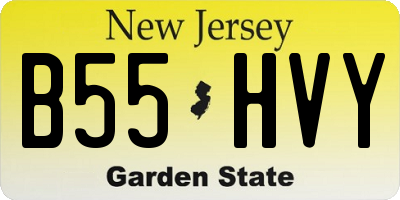 NJ license plate B55HVY