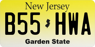 NJ license plate B55HWA
