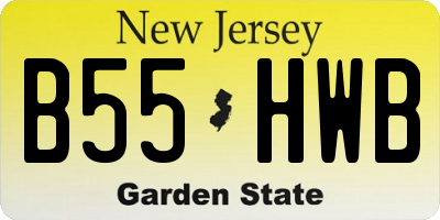 NJ license plate B55HWB