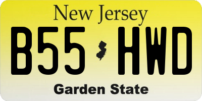 NJ license plate B55HWD