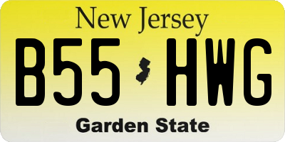 NJ license plate B55HWG