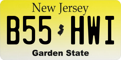 NJ license plate B55HWI
