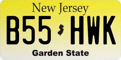 NJ license plate B55HWK