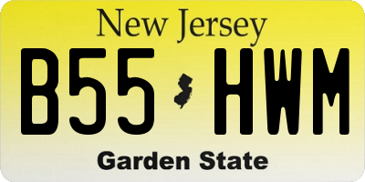 NJ license plate B55HWM