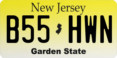 NJ license plate B55HWN