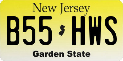 NJ license plate B55HWS