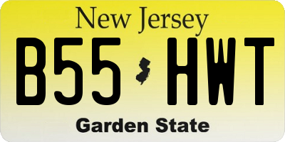 NJ license plate B55HWT