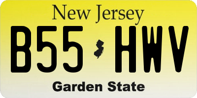 NJ license plate B55HWV