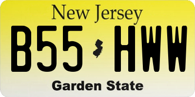 NJ license plate B55HWW