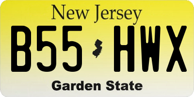 NJ license plate B55HWX