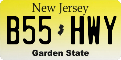 NJ license plate B55HWY