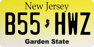 NJ license plate B55HWZ