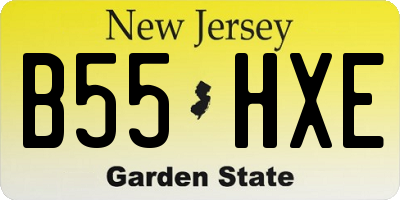 NJ license plate B55HXE