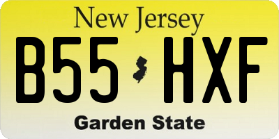 NJ license plate B55HXF