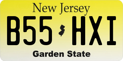 NJ license plate B55HXI