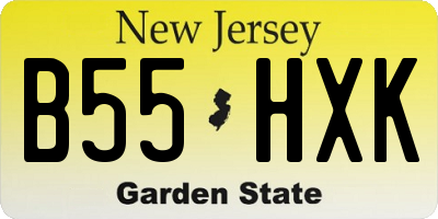 NJ license plate B55HXK
