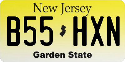 NJ license plate B55HXN