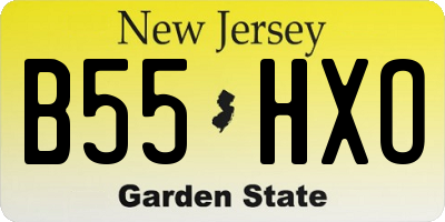 NJ license plate B55HXO