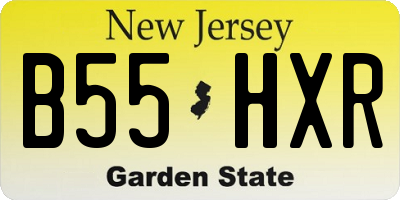 NJ license plate B55HXR