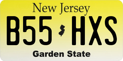 NJ license plate B55HXS