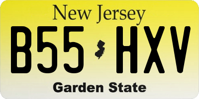 NJ license plate B55HXV