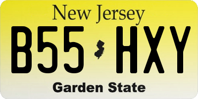 NJ license plate B55HXY