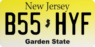NJ license plate B55HYF