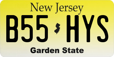 NJ license plate B55HYS