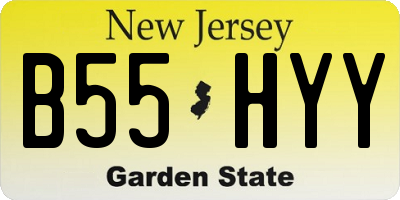 NJ license plate B55HYY