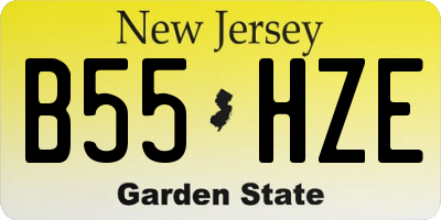 NJ license plate B55HZE