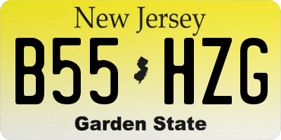NJ license plate B55HZG