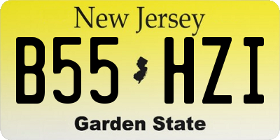 NJ license plate B55HZI