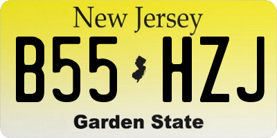 NJ license plate B55HZJ