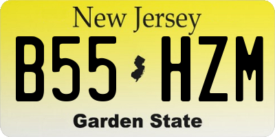 NJ license plate B55HZM