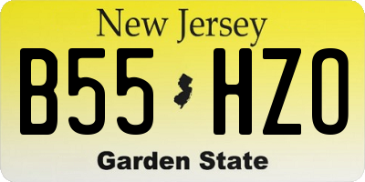 NJ license plate B55HZO