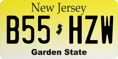 NJ license plate B55HZW