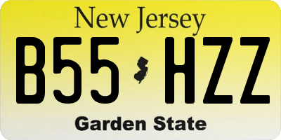 NJ license plate B55HZZ