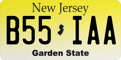 NJ license plate B55IAA