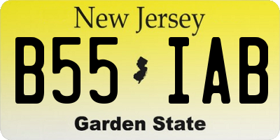 NJ license plate B55IAB