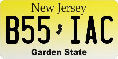 NJ license plate B55IAC