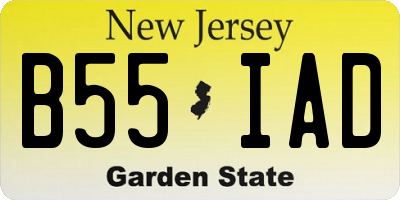 NJ license plate B55IAD