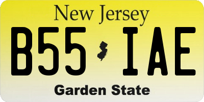 NJ license plate B55IAE