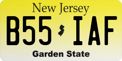 NJ license plate B55IAF